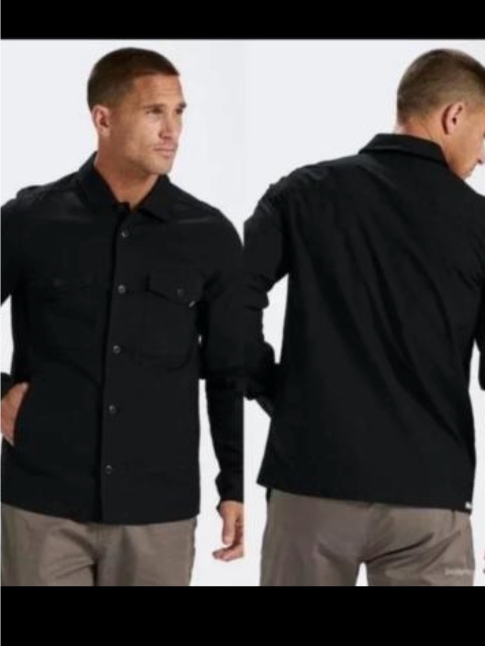 Vuori Ripstop Jacket Men's Medium Black Organic Cotton Utility
Shacket M